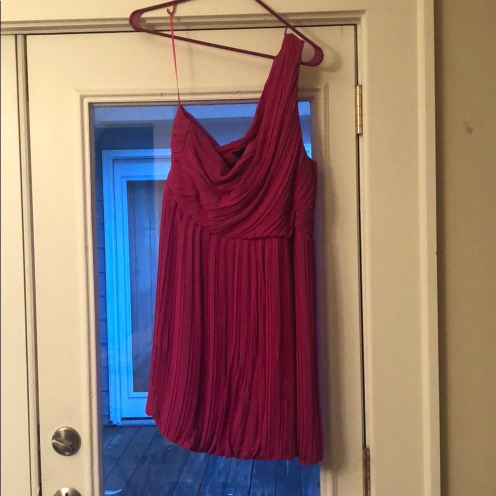 Theory one shoulder fuchsia dress